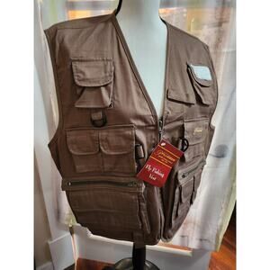 Pflueger Vintage NOS New Fly Fishing Vest Medium Brown Zip